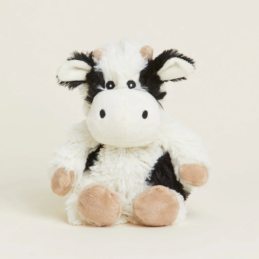 Warmies® Junior Black & White Cow Microwavable Plush – Lavender Scented Heated Stuffed Animal