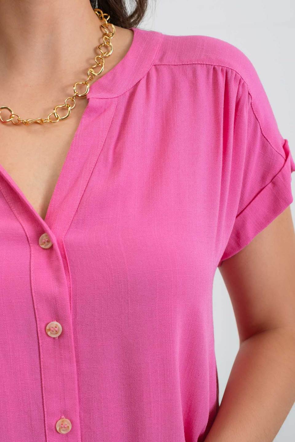 Blu Pepper short roll sleeve button down shirt