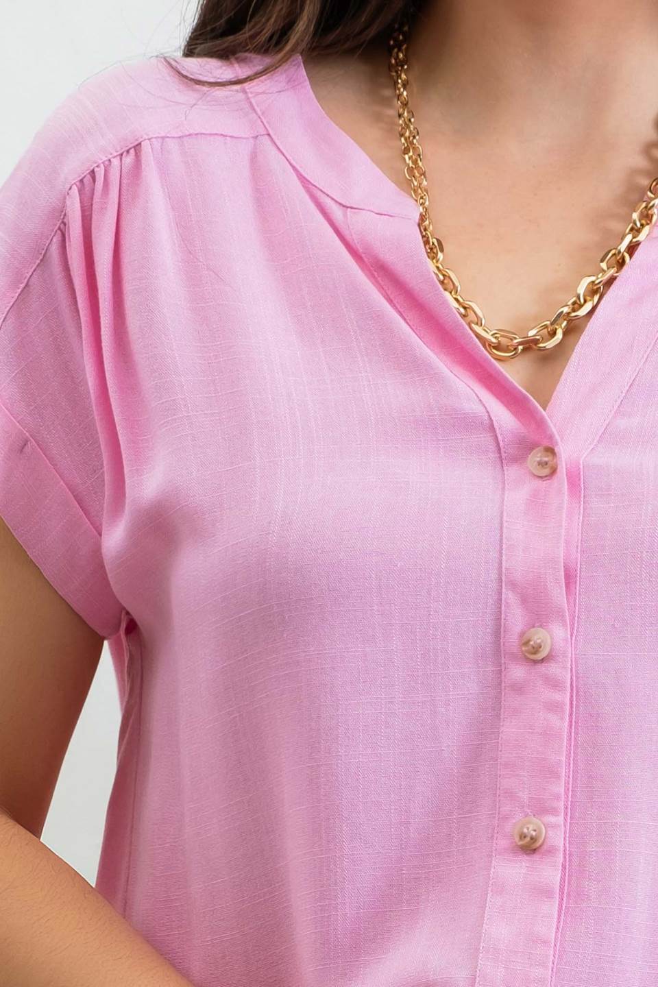 Blu Pepper short roll sleeve button down shirt