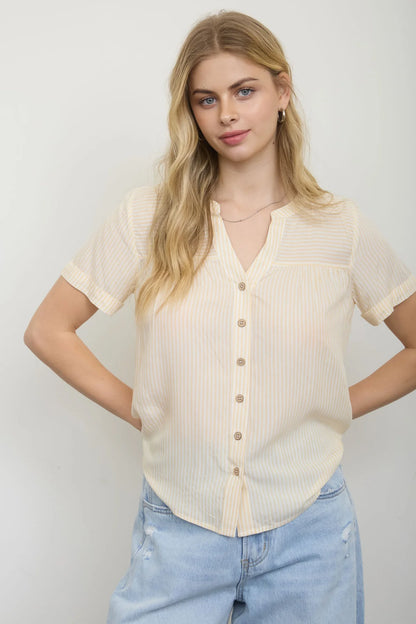 Sunbeam Stripe Button Down Top