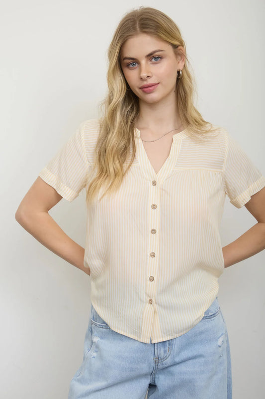 Sunbeam Stripe Button Down Top
