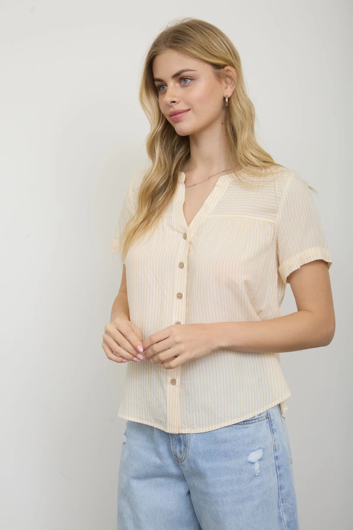 Sunbeam Stripe Button Down Top