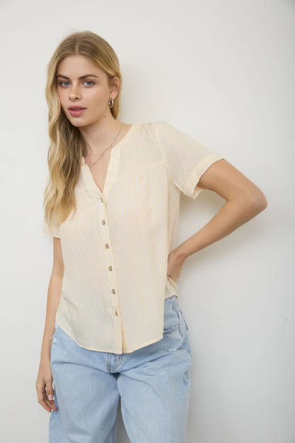 Sunbeam Stripe Button Down Top
