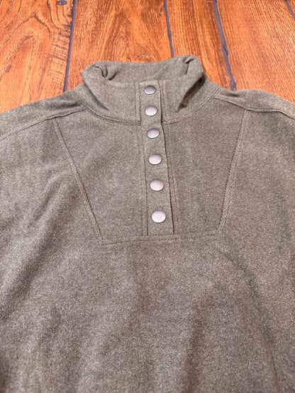 Rae Mode ribbed knit button‑down top styled with denim skirt