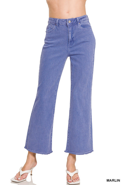 “Acid washed high waist bootcut pants with frayed hem”
“Zenana bootcut jeans in vintage acid wash”
“High-waisted frayed hem bootcut denim for women”