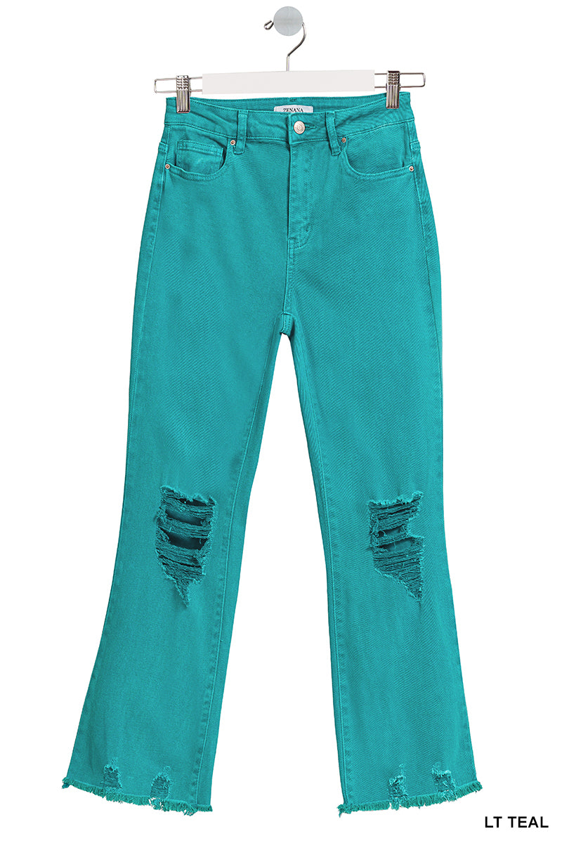 Zenana Mid-Rise Jeans w/ Holes