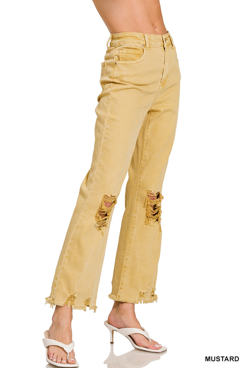 Zenana Mid-Rise Jeans w/ Holes