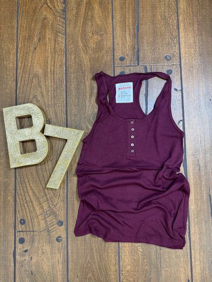 Zenana plus size ribbed tank top with button front