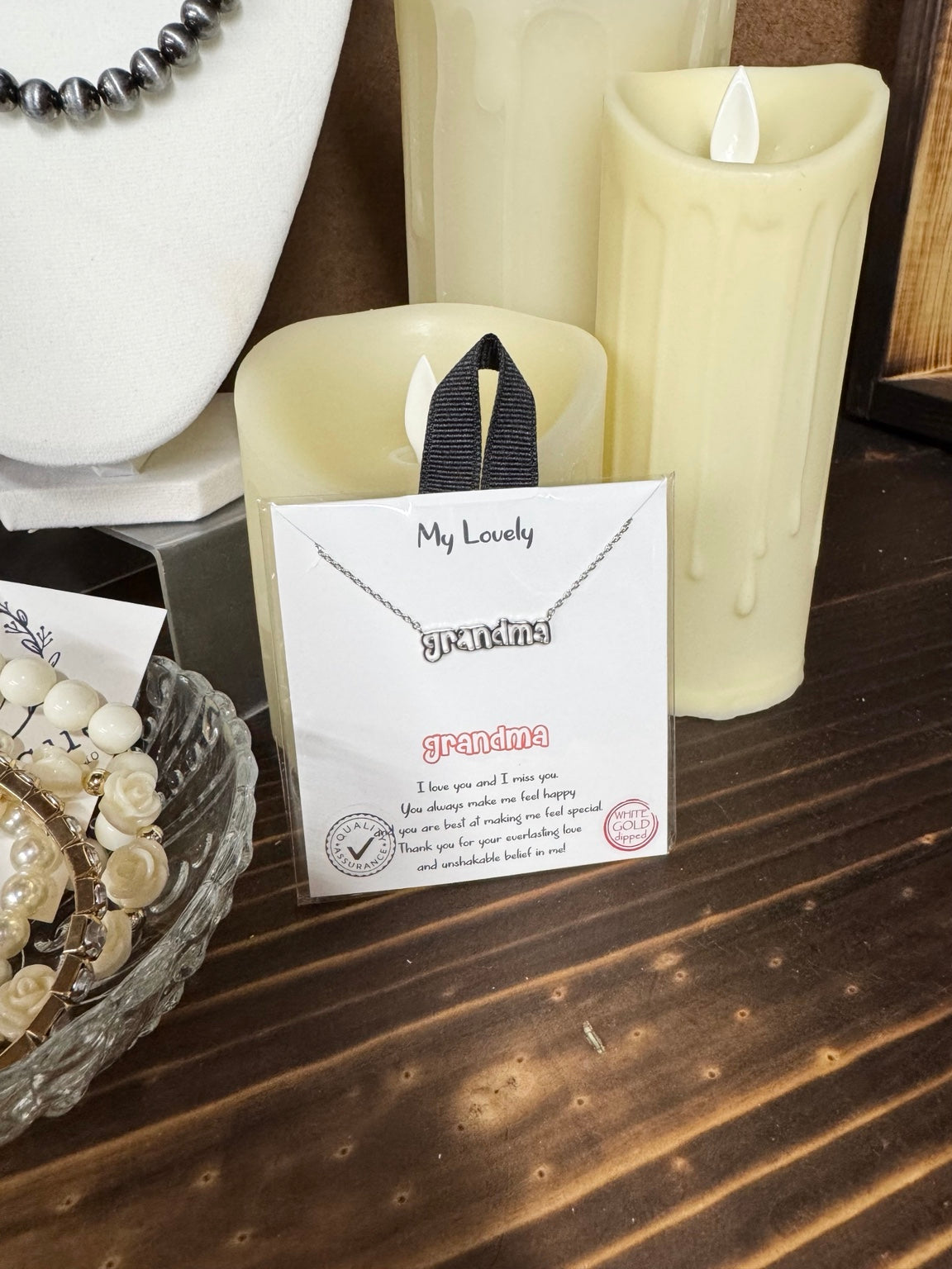 Lovely Grandma Necklace | Gold or Silver Grandma Pendant Gift Necklace