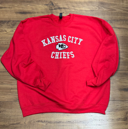 Kansas City Chiefs Fully Embroidered Crewneck Sweatshirt