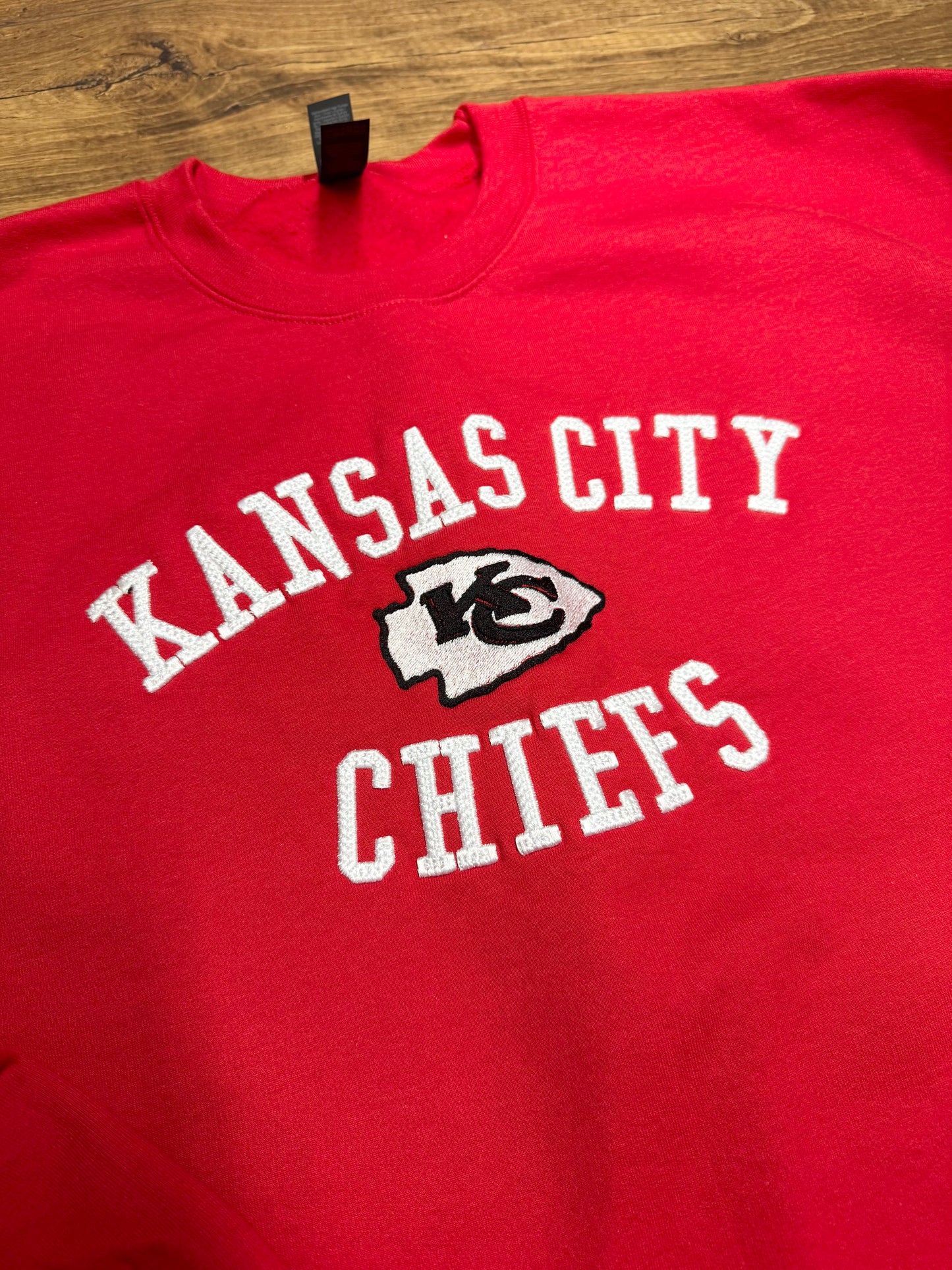Kansas City Chiefs Fully Embroidered Crewneck Sweatshirt