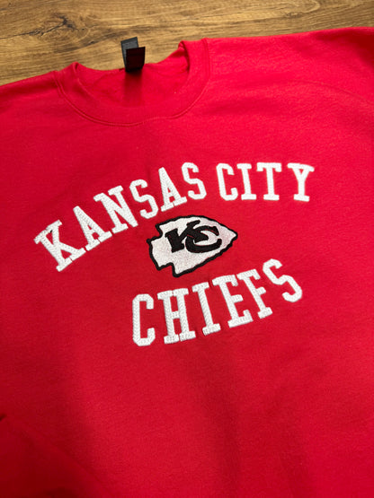 Kansas City Chiefs Fully Embroidered Crewneck Sweatshirt