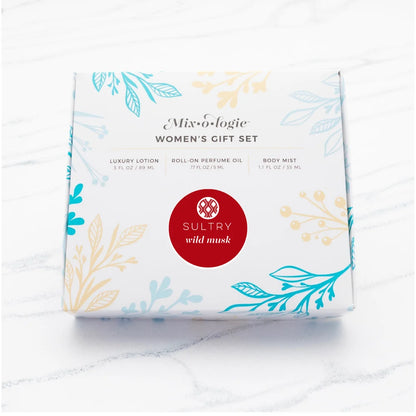Mixologie Women’s Gift Set Trio | Perfume Oil, Body Mist & Luxury Lotion Set