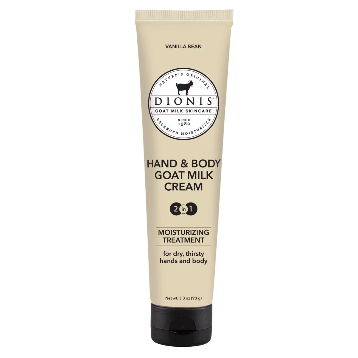 Dionis Goat Milk Hand & Body Cream Vanilla Bean, 3.3 oz.