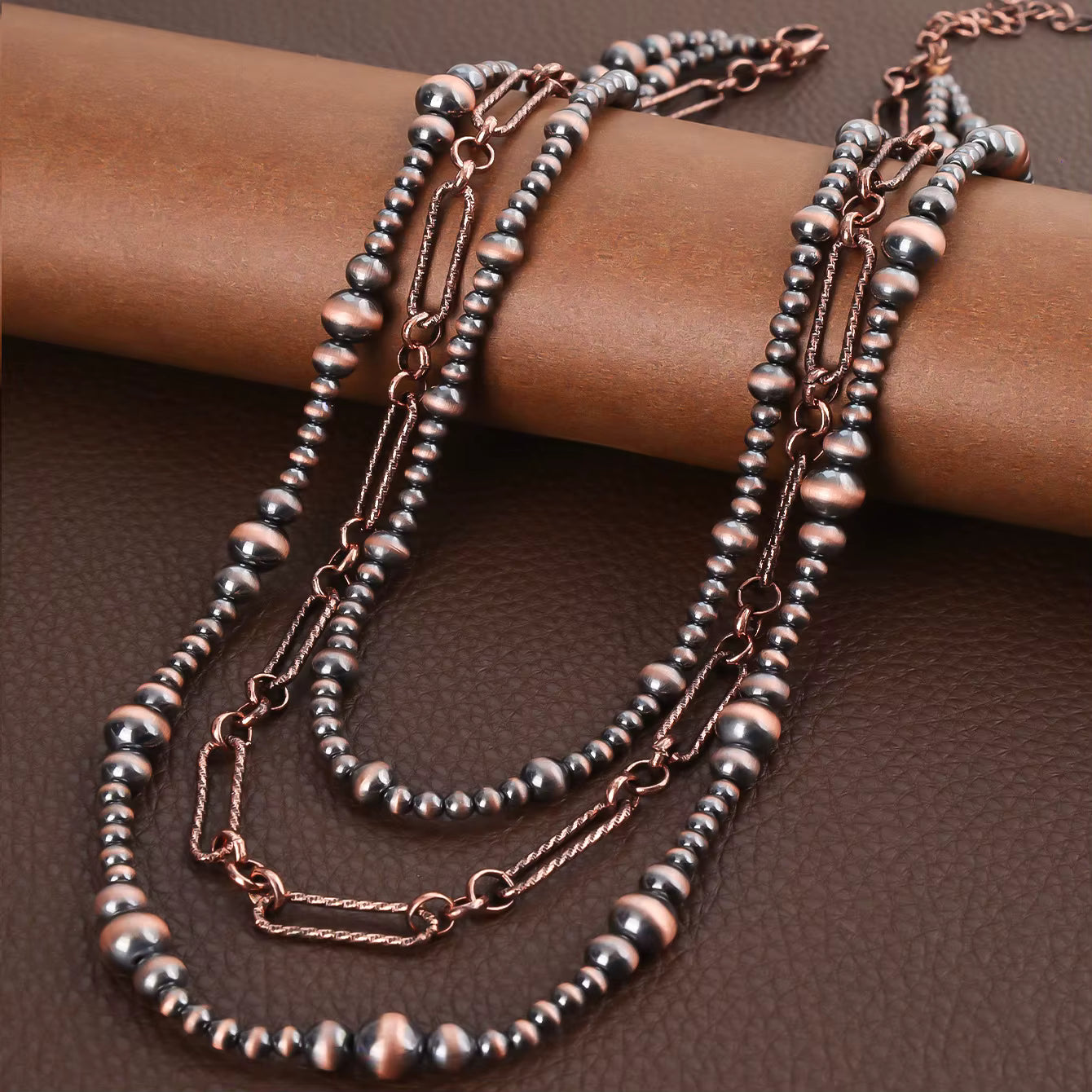 Desert Bloom Layered Bead Necklace – Vintage Inspired Statement Jewelry