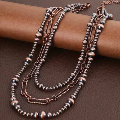 Desert Bloom Layered Bead Necklace – Vintage Inspired Statement Jewelry