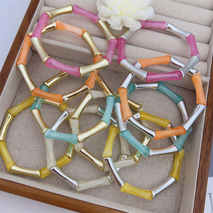 Coastal Pop Tube Bangle Bracelet – Colorful Stretch Stackable Bracelet