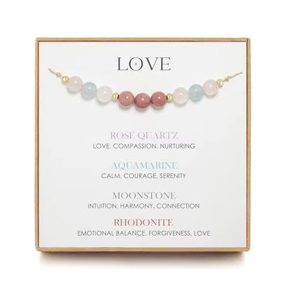Healing Natural Stone Crystal Bracelet – Adjustable Beaded Energy Bracelet for Women