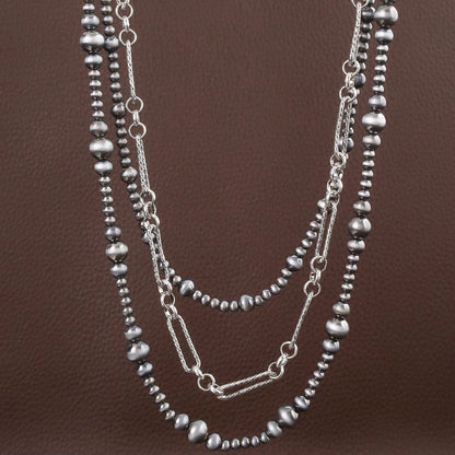 Desert Bloom Layered Bead Necklace – Vintage Inspired Statement Jewelry
