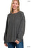 Zenana Ribbed Brushed Hacci Melange Henley Sweater