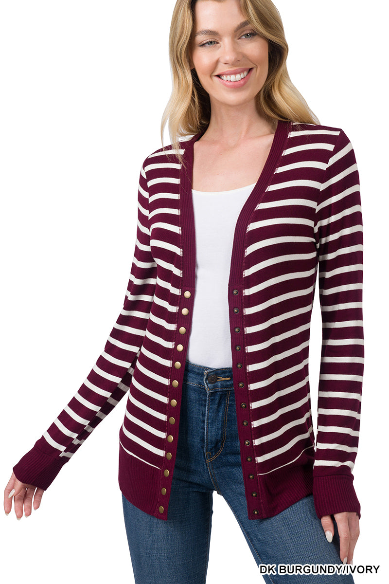 Zenana Striped Cardigan