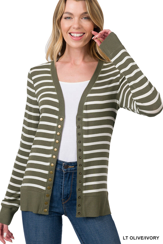 Zenana Striped Cardigan