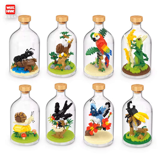 Animal Building Blocks with jar display case