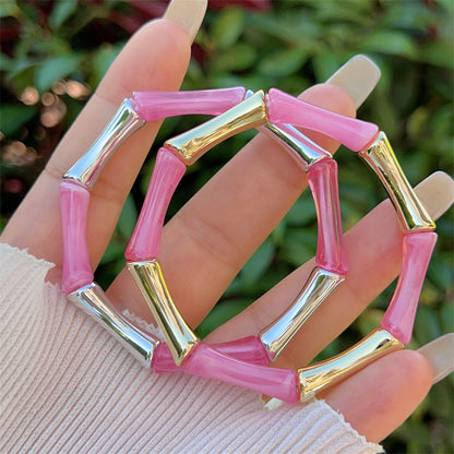Coastal Pop Tube Bangle Bracelet – Colorful Stretch Stackable Bracelet
