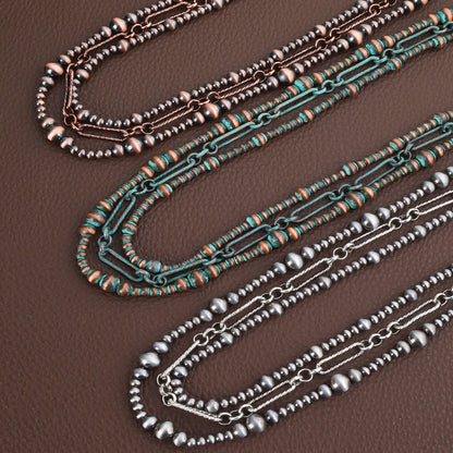 Desert Bloom Layered Bead Necklace – Vintage Inspired Statement Jewelry