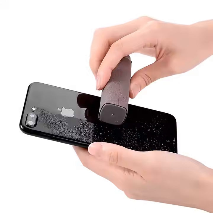 Touch screen cleanser spray with microfiber cloth