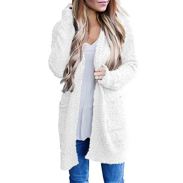 Long Sleeve Solid Color Popcorn Cardigan