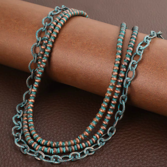 Desert Bloom Layered Bead Necklace – Vintage Inspired Statement Jewelry
