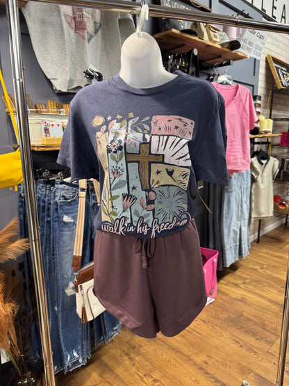 Walk in Freedom Graphic Tee | Christian Faith T-Shirt