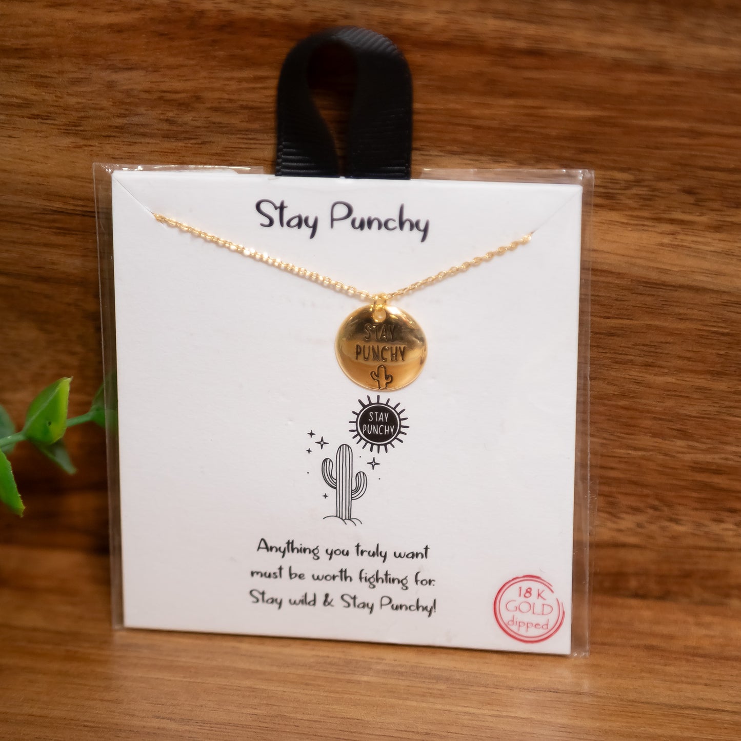 Stay Punchy Western Pendant Necklace – 18K Gold Dipped