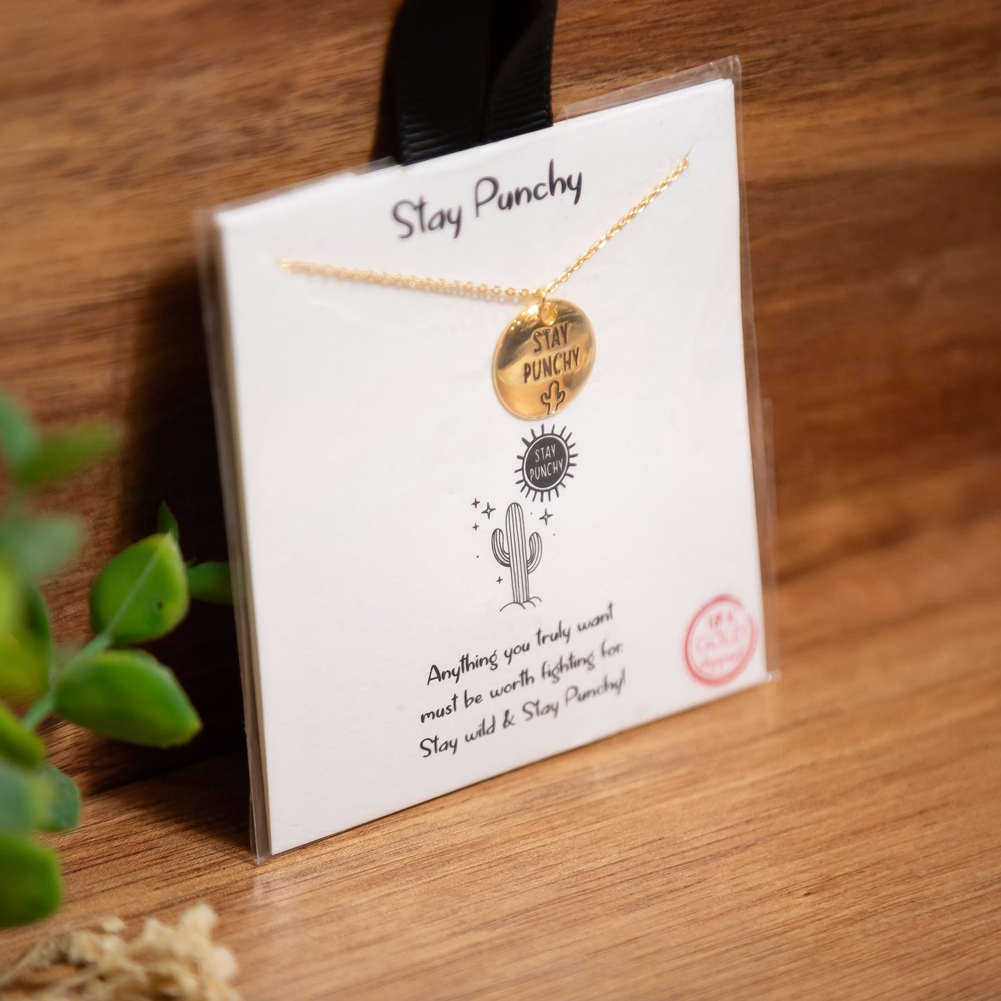 Stay Punchy Western Pendant Necklace – 18K Gold Dipped