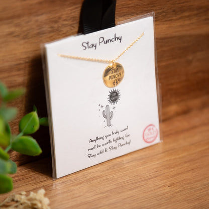 Stay Punchy Western Pendant Necklace – 18K Gold Dipped