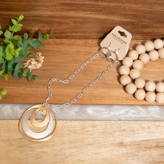 Celestial Layers Necklace & Earring Set