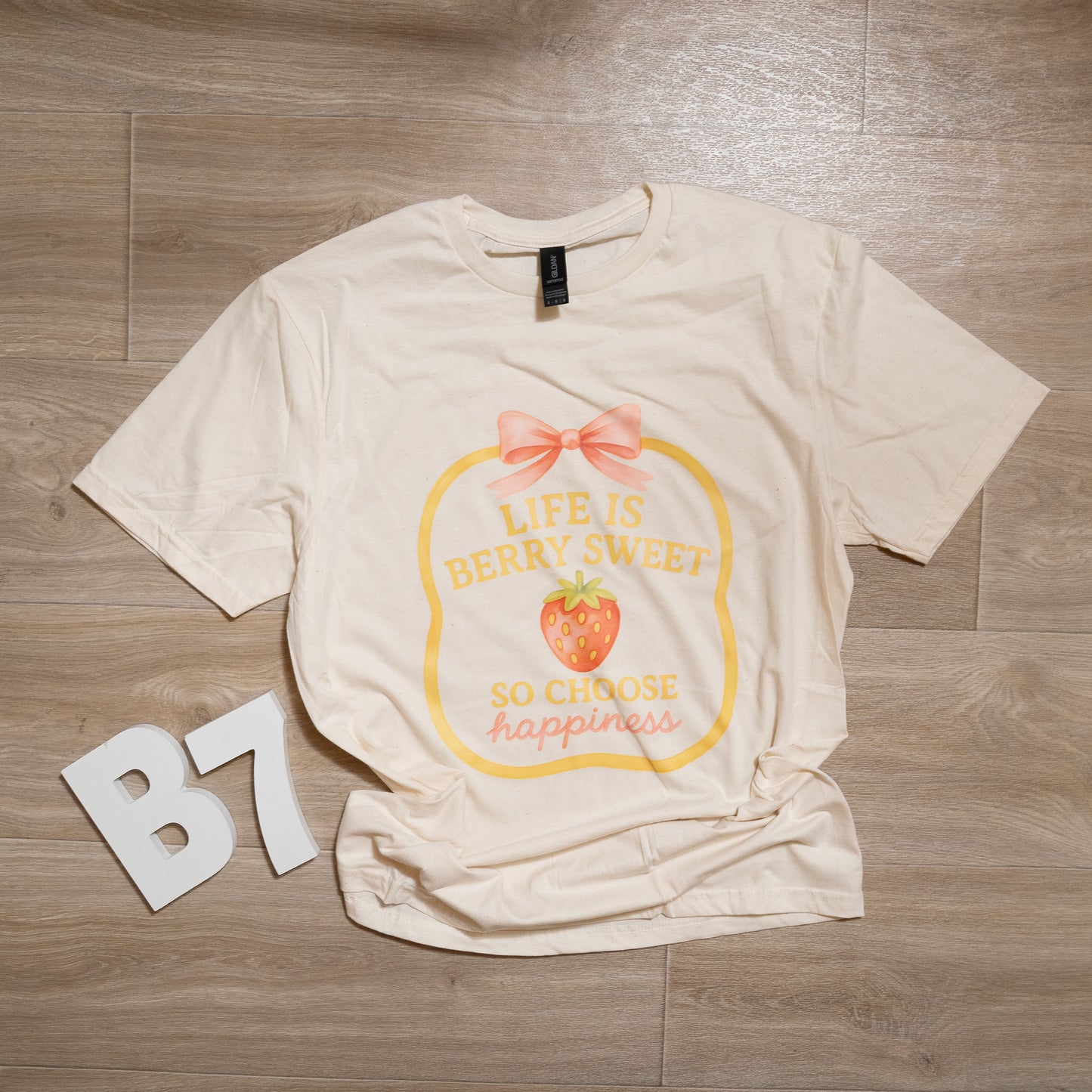 Life Is Berry Sweet Graphic Tee – Cute Strawberry T-Shirt, Choose Happiness Positive Top