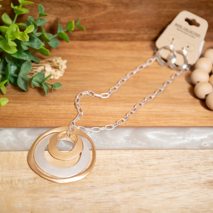 Celestial Layers Necklace & Earring Set