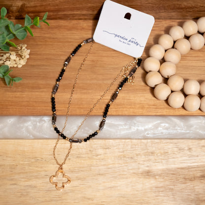 Midnight Clover Layered Necklace