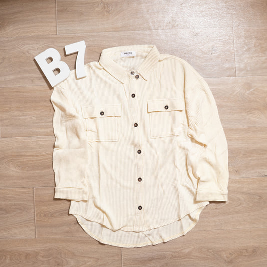 Oversized Mineral Washed Waffle Button-Up Shacket – Soft & Relaxed Women’s Layering Jacket
