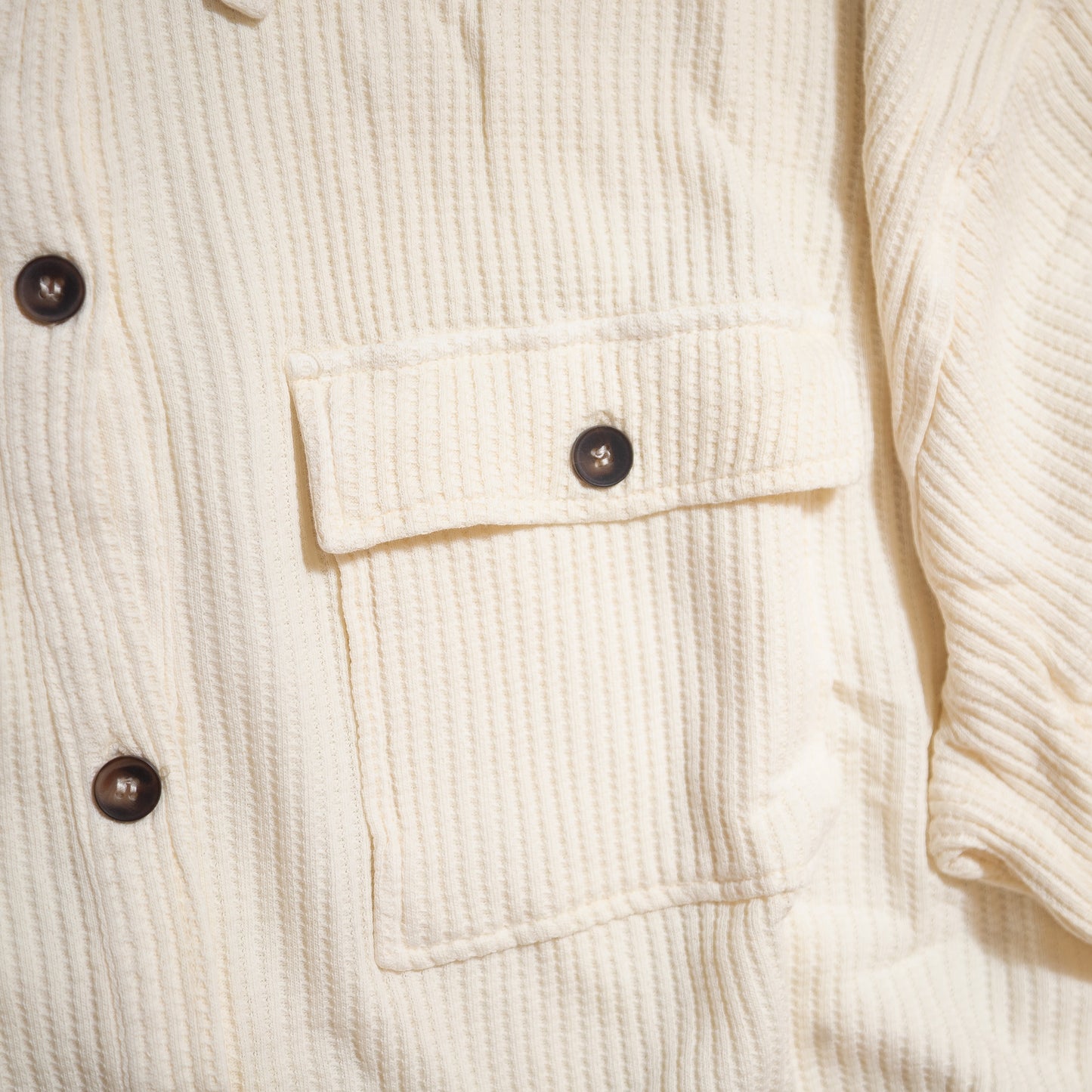 Oversized Mineral Washed Waffle Button-Up Shacket – Soft & Relaxed Women’s Layering Jacket