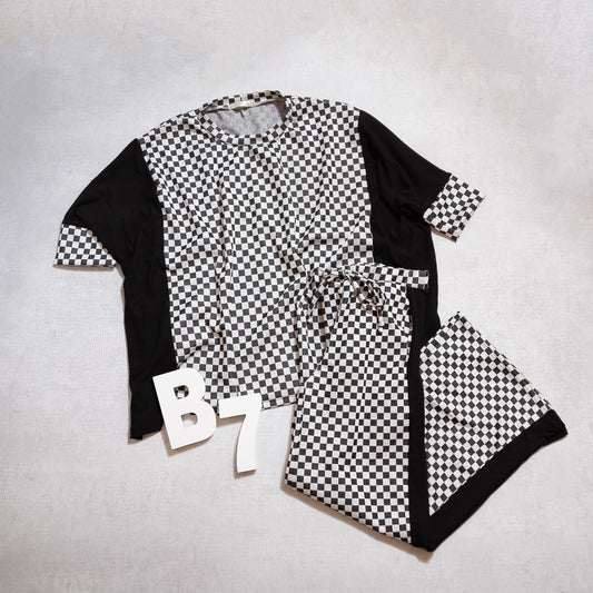 Wide Leg Checkerboard Pants – Black/White or Brown/Taupe (S–3X)
