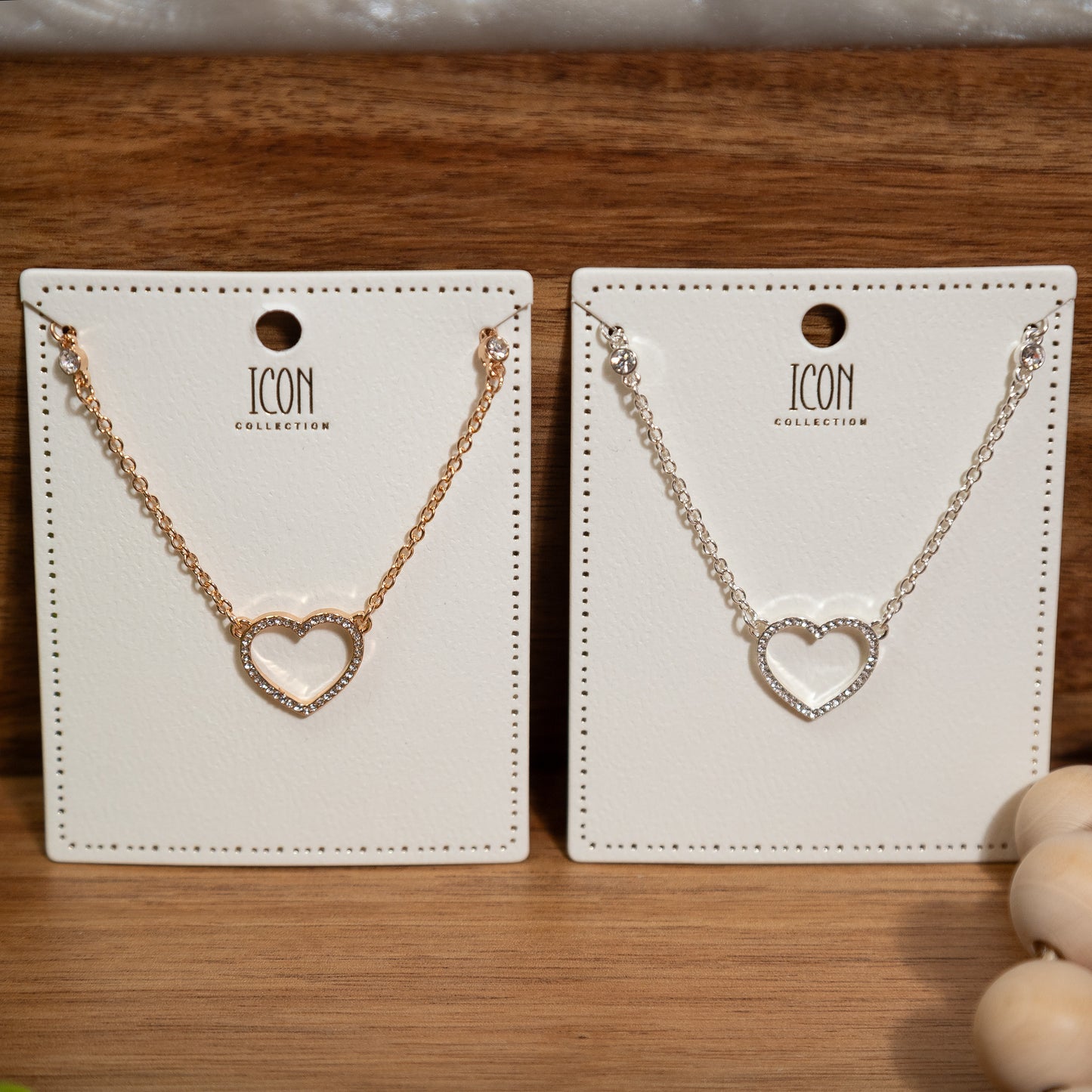 Sparkle Heart Pendant Necklace – Silver & Gold