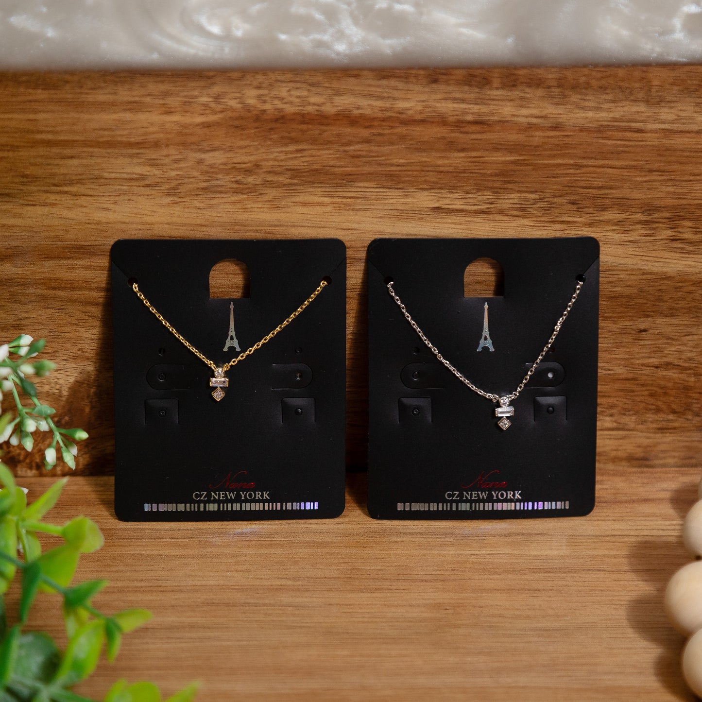 Twilight Stacks CZ Pendant Necklace – Gold & Silver