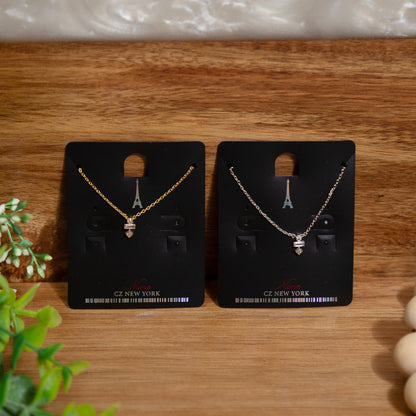 Twilight Stacks CZ Pendant Necklace – Gold & Silver