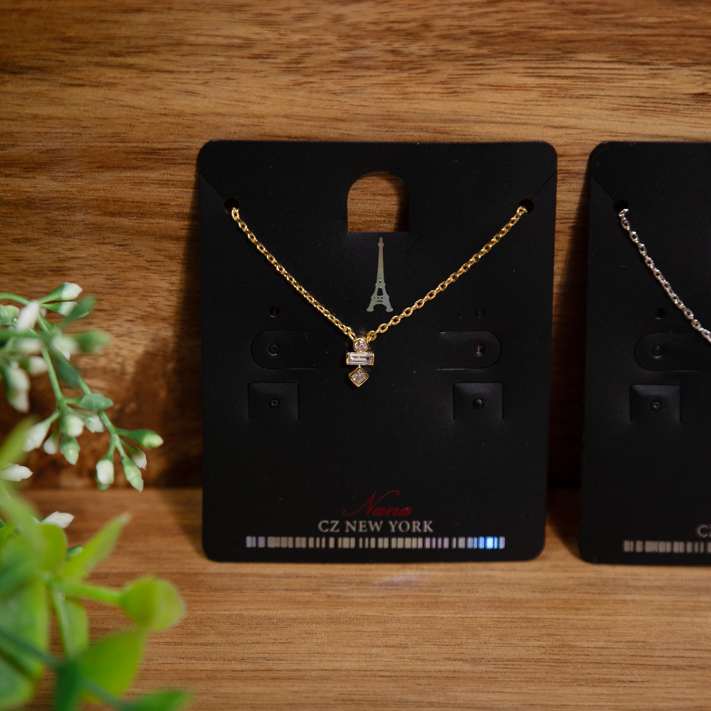 Twilight Stacks CZ Pendant Necklace – Gold & Silver