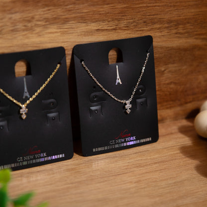 Twilight Stacks CZ Pendant Necklace – Gold & Silver