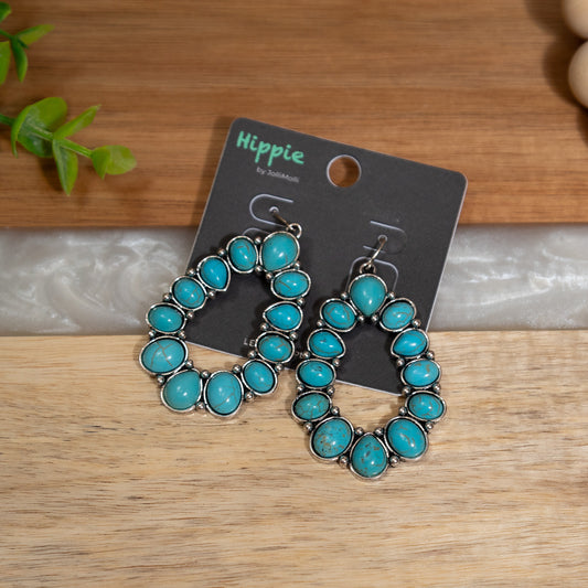 Southwest Teardrop Turquoise Statement Earrings