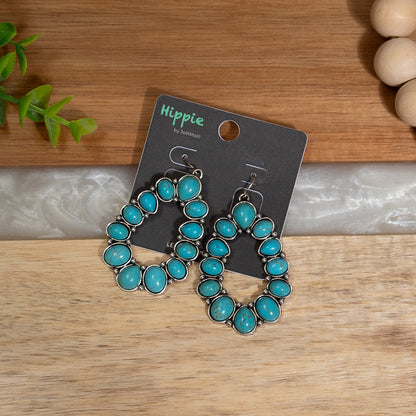 Southwest Teardrop Turquoise Statement Earrings